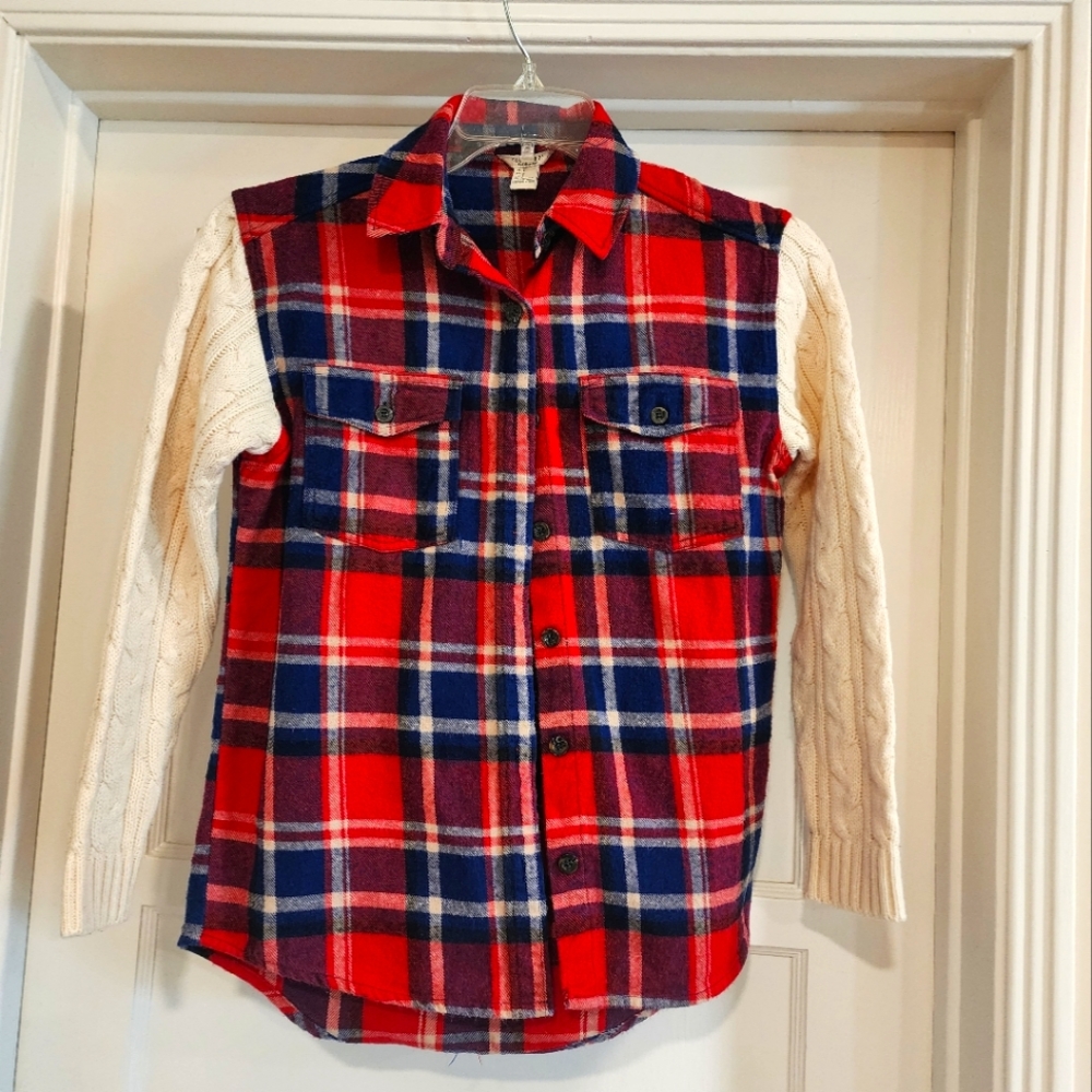 FOREVER21 Button-Up Plaid Sweater Jacket